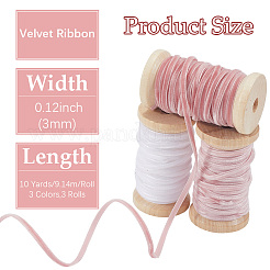 3 rouleau de ruban de velours 3 couleurs&nbsp;OCOR-CP0001-20B