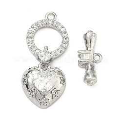 Fermoirs à bascule en laiton zircon cubique transparent&nbsp;KK-F934-05P