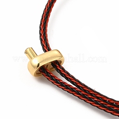Brazalete con cuentas de latón y mal de ojo de murano&nbsp;BJEW-L679-04G