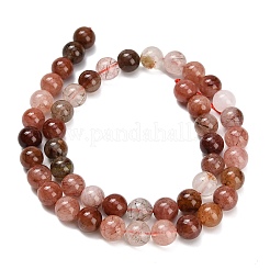 Rouge naturel quartz rutile brins de perles&nbsp;G-G300-A02-8mm