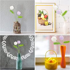 2 stücke 2 farben baumwolle stricken künstliche blume&nbsp;AJEW-FG0001-91