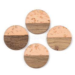 Pendentifs en résine transparente et bois de noyer&nbsp;RESI-S389-025A-B
