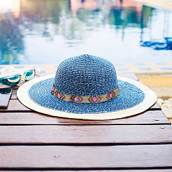 2 ensemble de ceintures de chapeau tressées en jute et en plastique de 2 styles&nbsp;FIND-CA0008-49