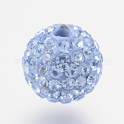 Abalorios del Diamante de imitación checo, pp8 (1.4~1.5 mm), Pave bolas de discoteca, arcilla polimérica, redondo, 211 _Light zafiro, 6mm, agujero: 1.5 mm, 45~50pcs diamantes de imitación / bola