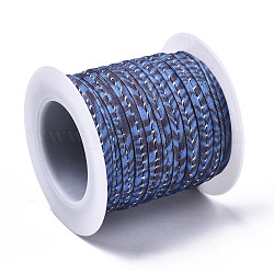 Cordón elástico de poliéster plano, correas de costura accesorios de costura, azul real, 5mm, alrededor de 3.28 yarda (3 m) / rollo