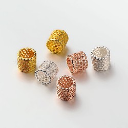 Laiton perles de colonne en filigrane, Perles avec un grand trou   , couleur mixte, 8.5x9mm, Trou: 7mm