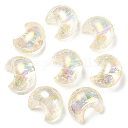 50pcs perles acryliques transparentes de placage uv, lune, clair, 25x22x17mm, Trou: 3.5mm