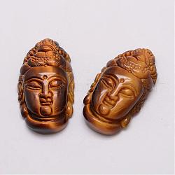 Grade A pendentif à l'oeil tigre naturel, Bouddha, 42x23~24x11~14mm, Trou: 1mm