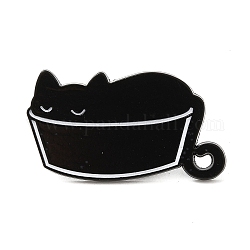 Spille in smalto liquido per gatti, distintivo in lega nera per i vestiti dello zaino, bacino, 17x30x1.3mm