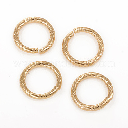 304 Stainless Steel Jump Ring, Open Jump Rings, Golden, 15x2mm, Inner Diameter: 11mm, 12 Gauge