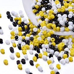 Perline di vetro 6500 pz 300g 3 colori, semi di colori opachi, piccole perle artigianali per la creazione di gioielli fai da te, tondo, giallo, 8/0, 3mm, Foro: 1 mm, 100 g / colore