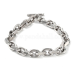 304 bracelets chaînes torsadées en acier inoxydable pour hommes et femmes, couleur inoxydable, 8-7/8 pouce (22.6 cm)