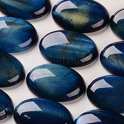 Cabochons ovales teintés en pierre précieuse d'œil de tigre naturelle, 40x30x7~8mm