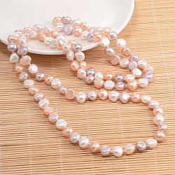 Collier de perles de pépites de perles naturelles, colorées, 62.9 pouce