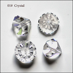 Imitazione branelli di cristallo austriaco, grado aaa, sfaccettato, diamante, chiaro, 7x5mm, Foro: 0.9~1 mm