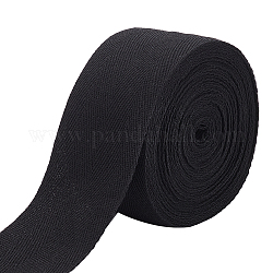 BENECREAT 9.84 Yards Black Herringbone Cotton Twill Tape Ribbon, 50mm/2Inch Wide Soft Natural Webbing Tape Roll for DIY Craft Sewing, Handle Cloth Bag, Handbag Tote