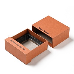 Boîtes à bijoux en papier, avec des boîtes en plastique et film pe, rectangle, chocolat, 10.7x10.35x4.25 cm