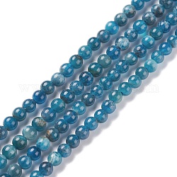 Chapelets de perles en apatite naturelle, ronde, 4mm, Trou: 0.8mm, Environ 95 pcs/chapelet, 15.5 pouce (39.5 cm)