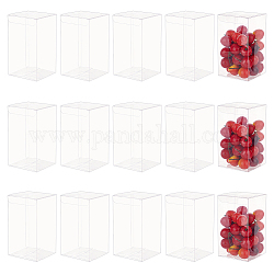 Benecreat rettangolo di plastica trasparente confezione regalo scatola in pvc, scatola pieghevole impermeabile, per giocattoli e stampi, chiaro, scatola: 8x8x14 cm