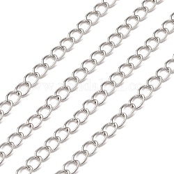 Iron Twisted Chains, Unwelded, Platinum Color, Ring: about 3.5mm wide, 5.5mm long, 0.5mm thick