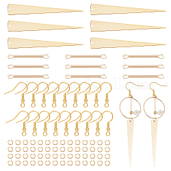 Arricraft diy géométrie pendante kit de fabrication de boucles d'oreilles, y compris les maillons de barre en laiton et les grands pendentifs triangle, Crochets de boucles d'oreilles en fer, or, 180 pcs / boîte