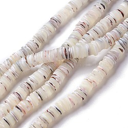 Fili di perle di conchiglia trochid naturale / trochus, ab colore placcato, Disco / rotondo piatta, 9x1~3mm, Foro: 1.2 mm, circa 246pcs/filo, 15.55'' (39.5 cm)