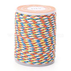 Cordone in policotone a 4 capo, corda di cotone macramè fatta a mano, per appendiabiti da parete in corda, lavoro a maglia fai da te, colorato, 1.5mm, circa 4.3 iarde (4 m)/rotolo