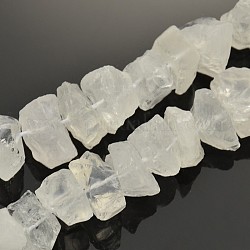 Pepite di cristallo di quarzo naturale fili di perline, perle di cristallo di rocca, 12~16x6~15mm, Foro: 1 mm, circa 15.7 pollice