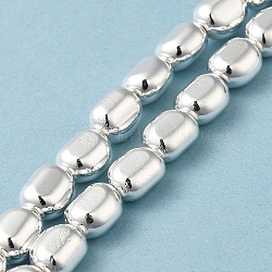 Brins de perles d'hématite non magnétiques synthétiques galvanisées, ovale, Plaqué Argent, 9.5x8x6mm, Trou: 0.9mm, Environ 42 pcs/chapelet, 16.14'' (41 cm)