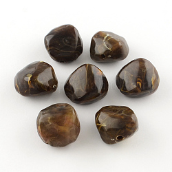 Nuggets Nachahmung Edelstein Acryl-Perlen, Kokosnuss braun, 25x24x17 mm, Bohrung: 3 mm, ca. 84 Stk. / 500 g