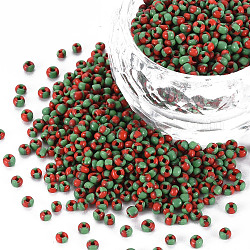 12/0 Glass Seed Beads, Opaque Colours Seep, Green, 2mm, hole: 0.8mm
