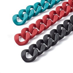 Акриловая цепочка для бордюров ручной работы, витая цепь, разноцветные, 38.5x32.5x6.5 мм, 39.37 дюйм (1 м) на прядь, 3strands / комплект