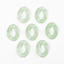 Transparent Acrylic Linking Rings, Quick Link Connectors, for Curb Chains Making, Frosted, Unwelded, Twist, Pale Green, 39.5x29.5x7.5mm, Inner Diameter: 22x11mm