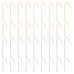UNICRAFTALE About 160Pcs 2 Size 316 Surgical Stainless Steel Earring Hooks Golden Earring Hooks with Vertical Loops Pin 0.7mm French Fish Wire Earrings for Jewelry Making Hole 1.5mm