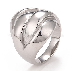 304 anello per dito grosso strutturato in acciaio inossidabile per uomo donna, colore acciaio inossidabile, taglia americana 6 1/4 (16.7 mm) ~ taglia americana 9 (18.9 mm)