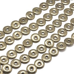 Donut Natural Pyrite Beads Strands, 10x3mm, Hole: 1mm, about 40pcs/strand, 15.7inch