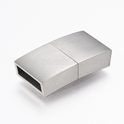 304 Magnetverschluss aus Edelstahl mit Klebeenden, Rechteck, Edelstahl Farbe, 23x12x5 mm, Bohrung: 3x10 mm