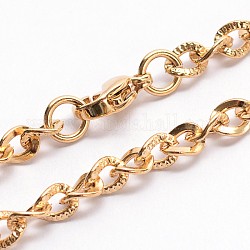 Модно 304 из нержавеющей стали цепи ожерелья, с омаром застежками, золотые, 23.6 дюйм (59.9 см)