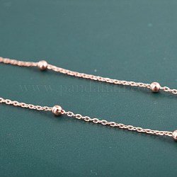 925 ожерелья из стерлингового серебра, с круглых бусин, розовое золото , 14.57 дюйм (37 см)