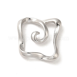 304 anelli di collegamento in acciaio inox, collegamento quadrato, colore acciaio inossidabile, 15x15x3.5mm