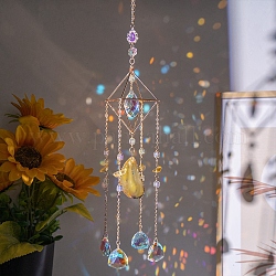 Agate naturelle pendentif décorations, attrape-soleil en verre, prisme sphérique pour plafond de lustre, arbre de la vie, emballage: 90x90x90mm