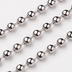 Cadenas de bolas de 304 acero inoxidable, cadenas decorativas, color acero inoxidable, 2.5mm