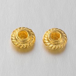 Tibetischen stil Abstandsperlen, golden, Bleifrei und cadmium frei, 5x3 mm, Bohrung: 1.5 mm