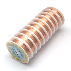 Round Copper Jewelry Wire, Chocolate, 26 Gauge, 0.4mm, about 39.37 Feet(12m)/roll, 10 rolls/group