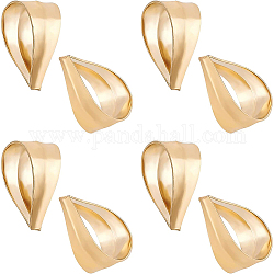 Benecreat 10pcs 14k gold filled snap on bails, Connecteurs de fermoirs pendentifs en laiton pour la fabrication de bijoux, 5.5x4x2.5mm