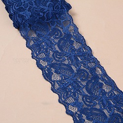Эластичная кружевная отделка, кружевная лента для шитья украшения, берлинская лазурь, 80 мм