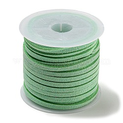 Flat Faux Suede Cord, Faux Suede Lace, Aquamarine, 3x1.5mm, about 5.46 yards(5m)/roll