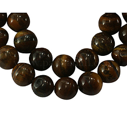 Chapelets de perles d'œil de tigre naturel, ronde, 4mm, Trou: 0.8mm, Environ 92 pcs/chapelet, 15.5 pouce