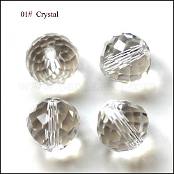 Imitation Austrian Crystal Beads, Grade AAA, Faceted, Teardrop, Clear, 6mm, Hole: 0.7~0.9mm