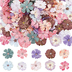 Craspire 100 個フェイクフラワーヘッド 10 色人工シルク桜の花ヘッドクラフト装飾ブライダルヘアクリップヘッドバンドドレス diy アクセサリーウェディングパーティー装飾